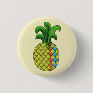 pineapples 3 cm round badge