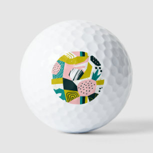 Pineapples Abstract: Colourful Seamless Patchwork Golf Balls