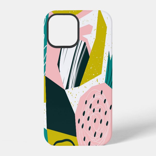 Pineapples Abstract: Colourful Seamless Patchwork iPhone Case (Back)