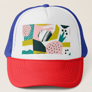 Pineapples Abstract: Colourful Seamless Patchwork Trucker Hat