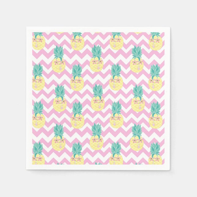 Pineapples and Chevron  Napkin (Front)