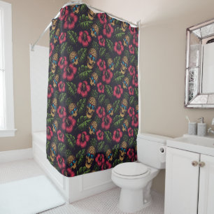 Pineapples and Skulls Shower Curtain