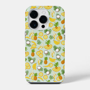 Pineapples Bananas and Coconuts Island Vibes iPhone 14 Pro Case