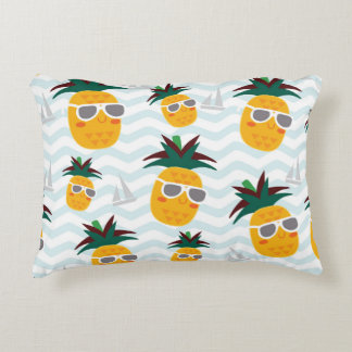 Pineapples, boat: cute ocean pattern. decorative cushion