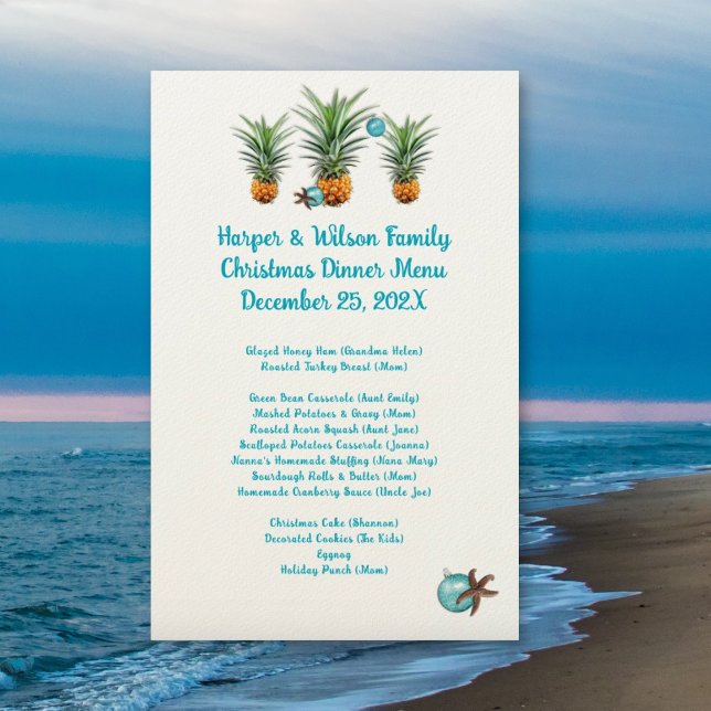Pineapples Christmas Family Dinner Party Menu (Creator Uploaded)