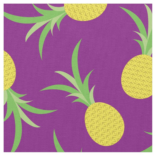 Pineapples Fruit Tropical Kid Cute Fabric (Close Up)