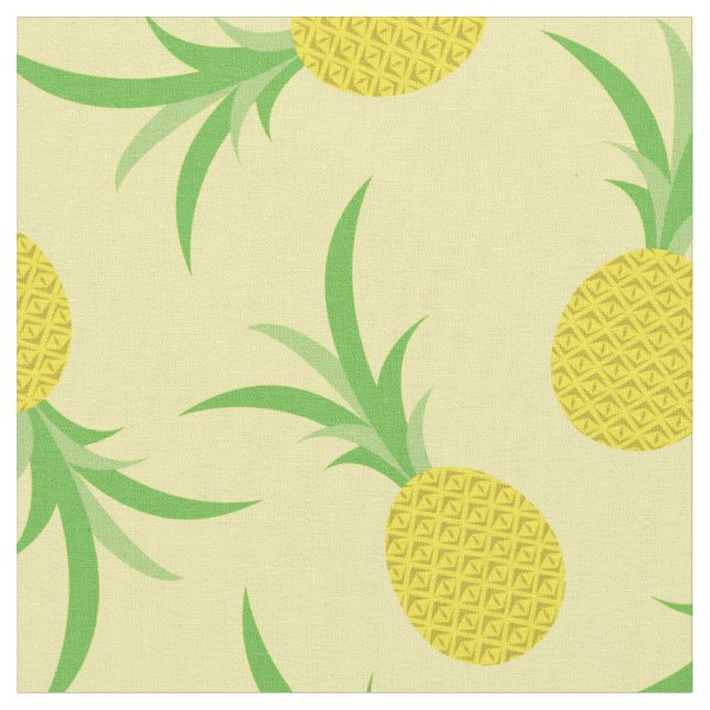 Pineapples Fruit Tropical Kid Cute Fabric (Close Up)