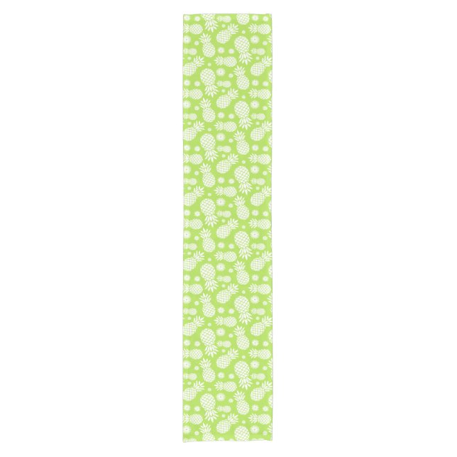 Pineapples green white table runner (Front)