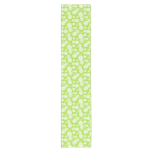Pineapples green white table runner