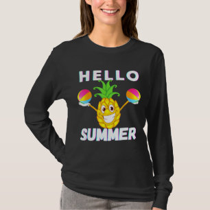 Pineapples Hello Summer Pineapple Mum Dad Boy Girl T-Shirt