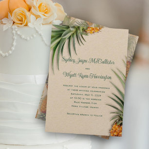 Pineapples Kraft Paper Wedding Invitations