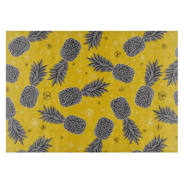 Pineapples On Gold Cutting Board (Front)