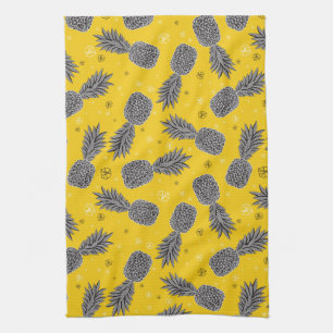 Pineapples On Gold Tea Towel