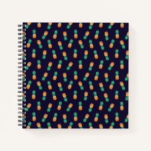 Pineapples On Navy Notebook