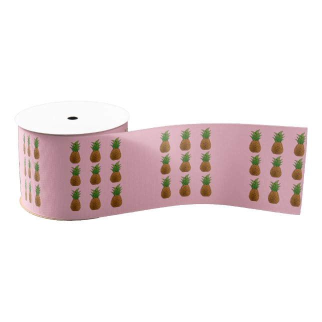 pineapples pattern Thunder_Cove Grosgrain Ribbon (Spool)