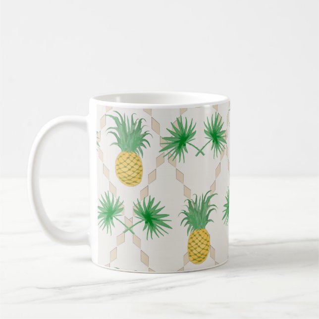 Pineapples, retro coffee mug (Left)