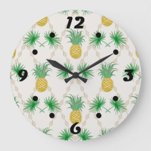 Pineapples, retro large clock