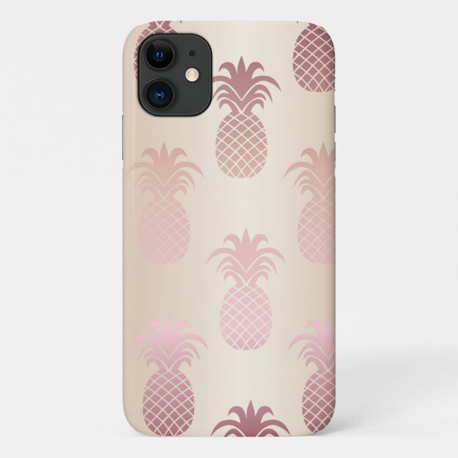 Pineapples Rose Gold iPhone 11 Case (Back)