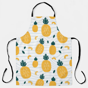 Pineapples seamless pattern apron
