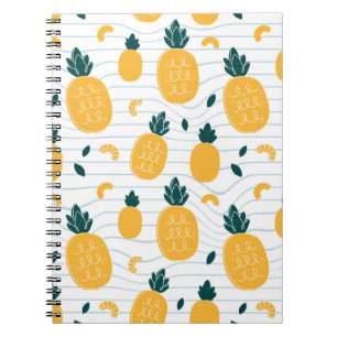 Pineapples seamless pattern notebook
