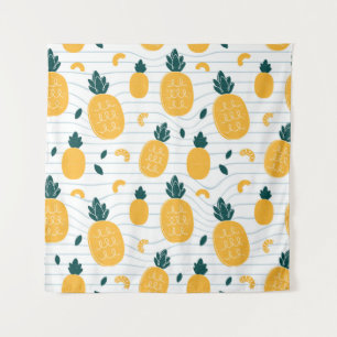 Pineapples seamless pattern tapestry