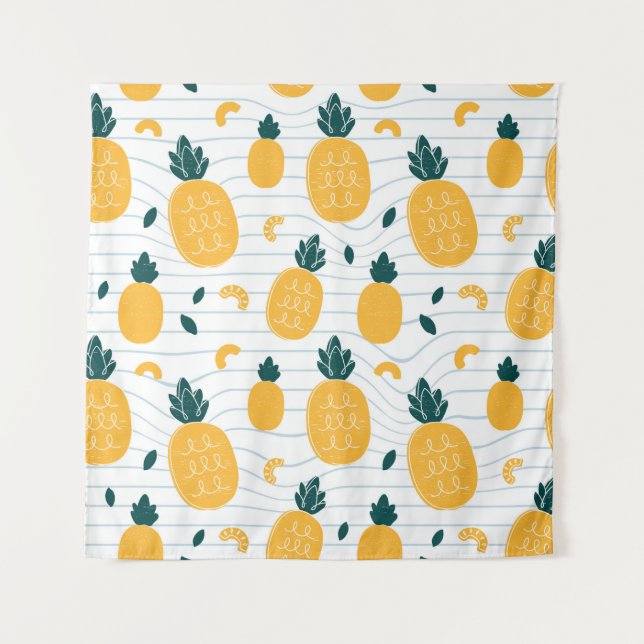 Pineapples seamless pattern tapestry (Front)