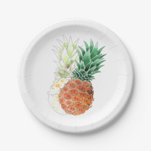 Pineapples, sweet couple . paper plate