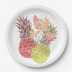 Pineapples, sweet couple . paper plate