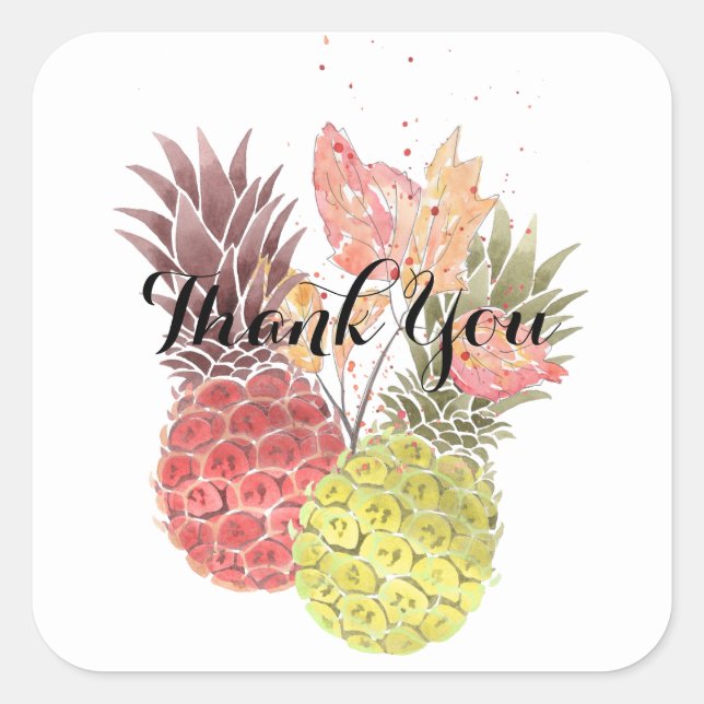 Pineapples, sweet couple . square sticker (Front)