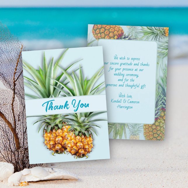 Pineapples Thank You Newlyweds Couple Invitation (Creator Uploaded)