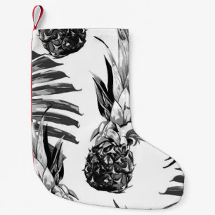 Pineapples, tropical jungle leaves. Beautiful seam Small Christmas Stocking