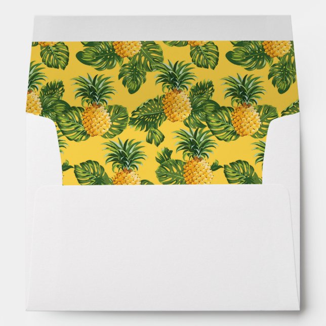 Pineapples & Tropical Leaves On Gold Envelope (Back (Bottom))
