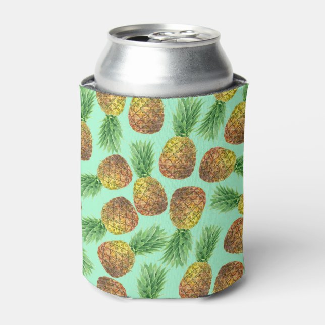 Pineapples watercolor 2 can cooler (Can Front)