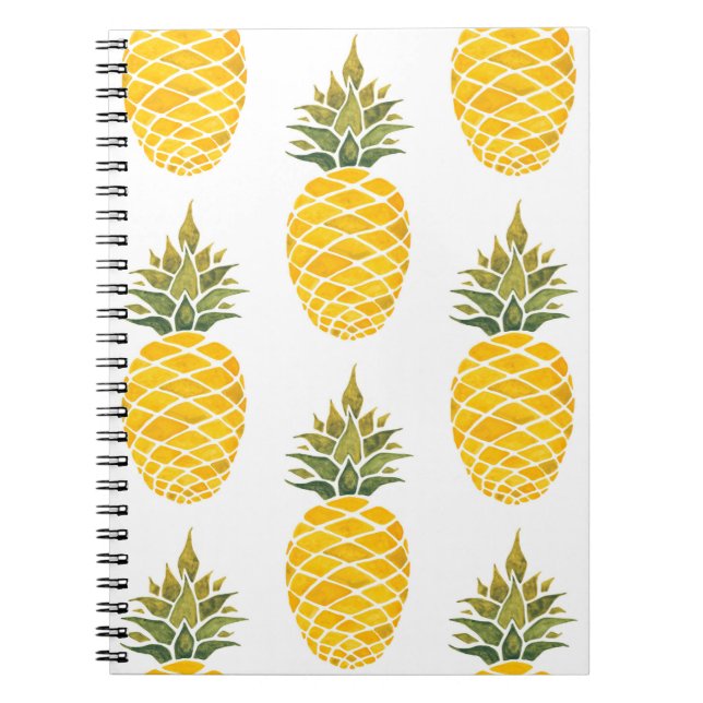 Pineapples. Watercolor hand painted illustration w Notebook (Front)