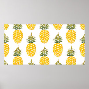 Pineapples. Watercolor hand painted illustration w Poster