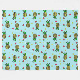 Pineapples, Watermelons and Lemons Fleece Blanket