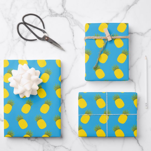 Pineapples Wrapping Paper Sheet (Front)