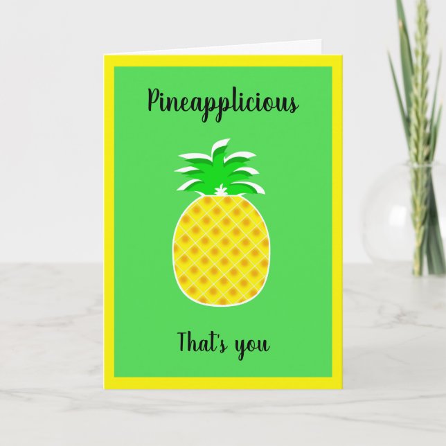 Pineapplicious pineapple, valentine, your name card (Front)