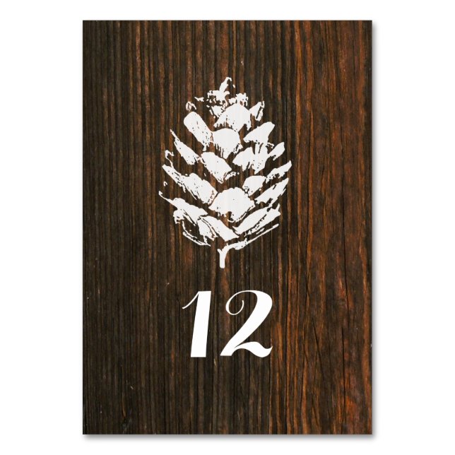 Pinecone Barn Wood Table Number (Back)