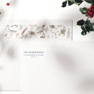 Pinecone Christmas Address Label
