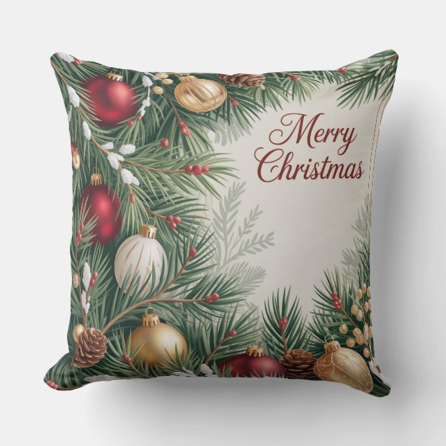 Pinecone Festive Frame Cushion (Front)