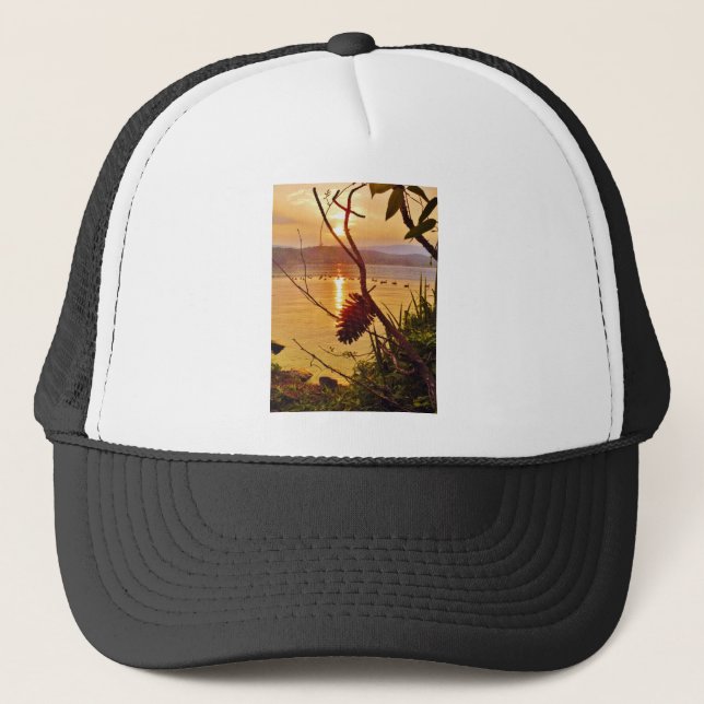 Pinecone Lake sunset Trucker Hat (Front)