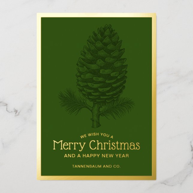 Pinecone Merry Christmas Fir Modern Corporate (Front)