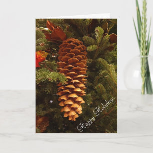 Pinecone on Christmas Tree Holiday Card