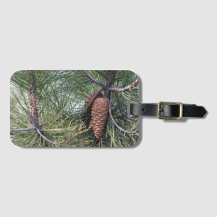 Pinecone on the pine tree luggage tag