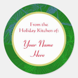 Pinecone Pattern Custom Holiday Baking Stickers