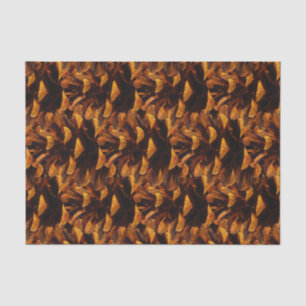 Pinecone pattern rustic fall nature brown black tissue paper