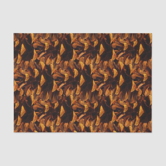 Pinecone pattern rustic fall nature brown black  tissue paper (Front)