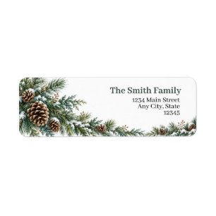 Pinecone Pine Branches Christmas Address Labels