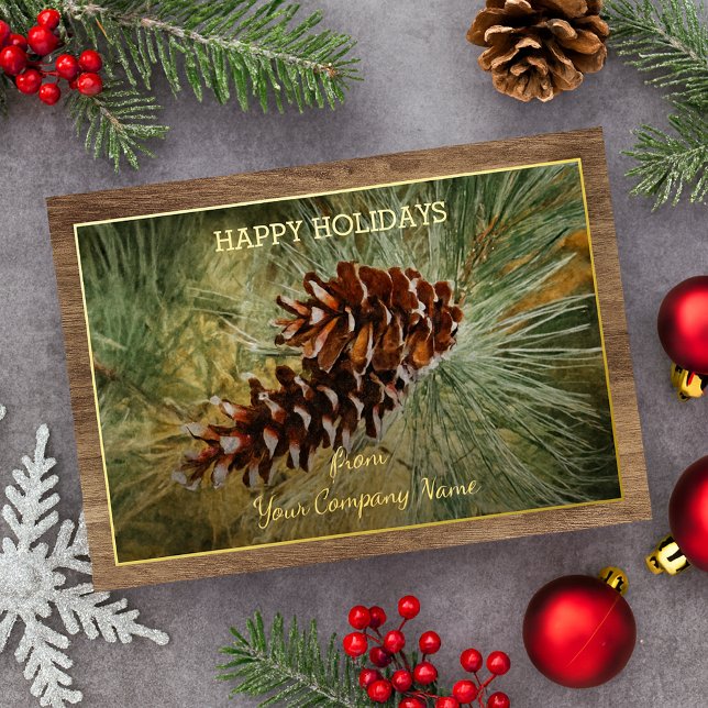 Pinecone Pine Needles Greenery Watercolor Gold (Creator Uploaded)